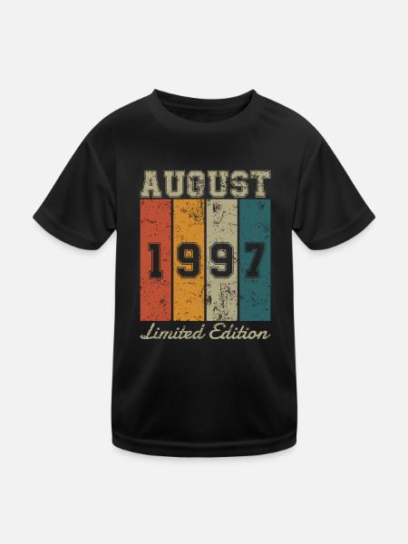 Date de naissance: Août 1997 - Limited Edition Retro - T-shirt sport Enfant - noir - Devant