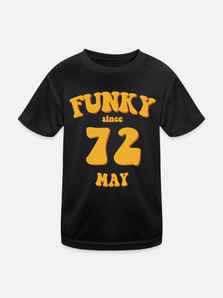 Funky Birthday: Mai 1972 - Flower Power - T-shirt sport Enfant - noir - Devant