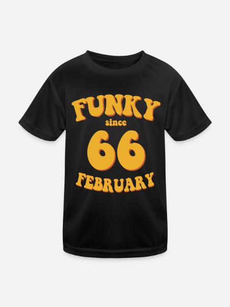 Funky Birthday: Février 1966 - Flower Power - T-shirt sport Enfant - noir - Devant