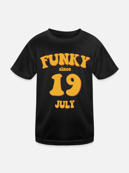 Funky Anniversaire: Juillet 2019 - Flower Power - T-shirt sport Enfant - noir - Devant