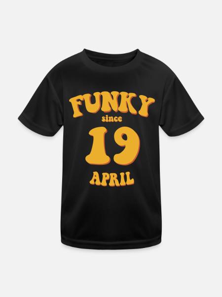 Funky Anniversaire: Avril 2019 - Flower Power - T-shirt sport Enfant - noir - Devant