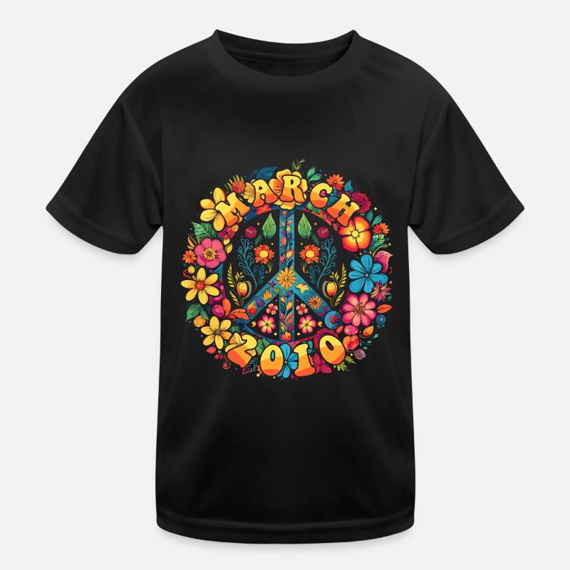 Flower Power Hippie Birthday - March 2010 Kids Functional T-Shirt