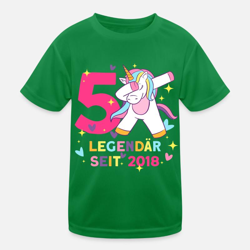 Einhorn Geburtstag 5 Jahre Mädchen Geburtstag Kinder Funktions-T-Shirt