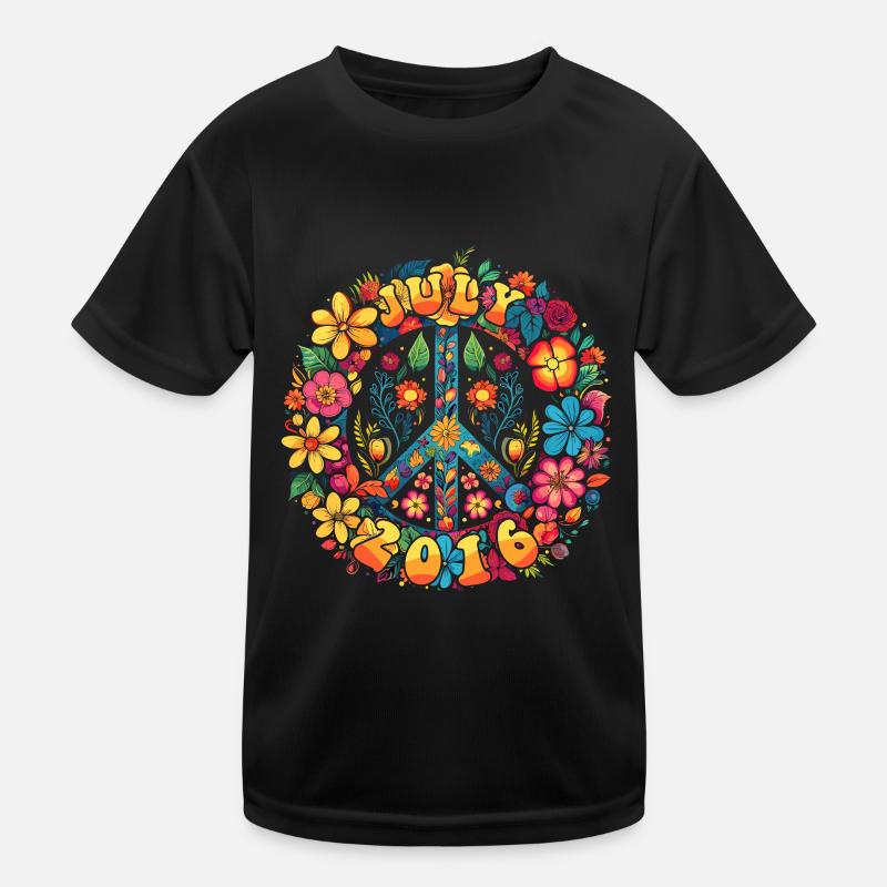 Flower Power Hippie Birthday - July 2016 Kids Functional T-Shirt