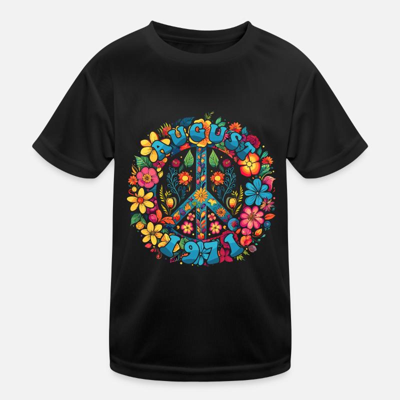 Flower Power Hippie Geburstag - August 1971 Kinder Funktions-T-Shirt
