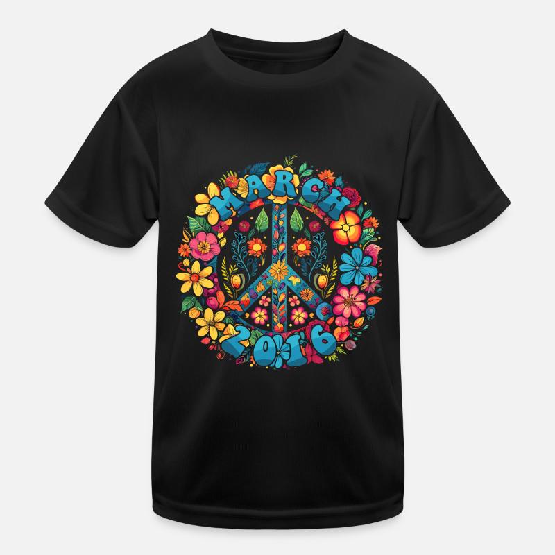 Flower Power Hippie Birthday - March 2016 Kids Functional T-Shirt