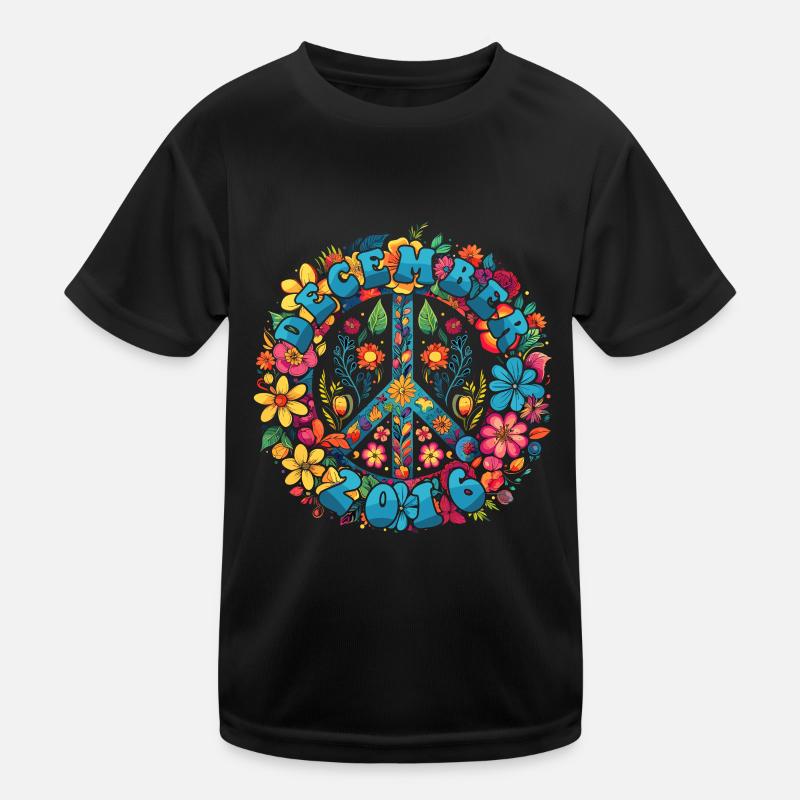 Flower Power Hippie Birthday - December 2016 Kids Functional T-Shirt