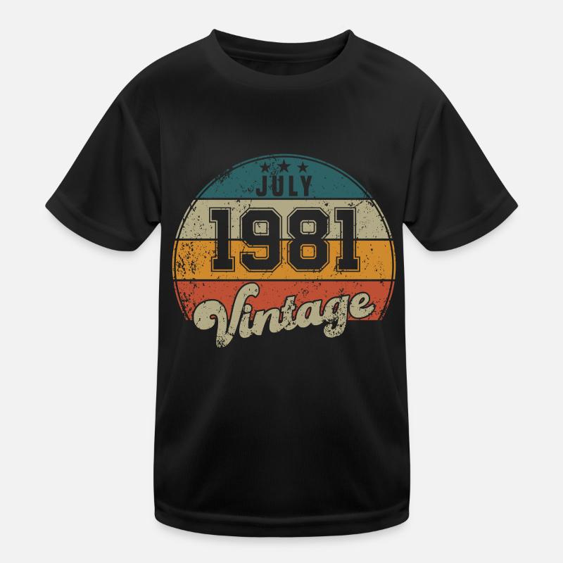 Vintage Geburtstag - Juli 1981 - Geschenkidee Kinder Funktions-T-Shirt