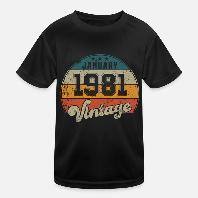 Vintage Geburtstag - Januar 1981 - Geschenkidee Kinder Funktions-T-Shirt