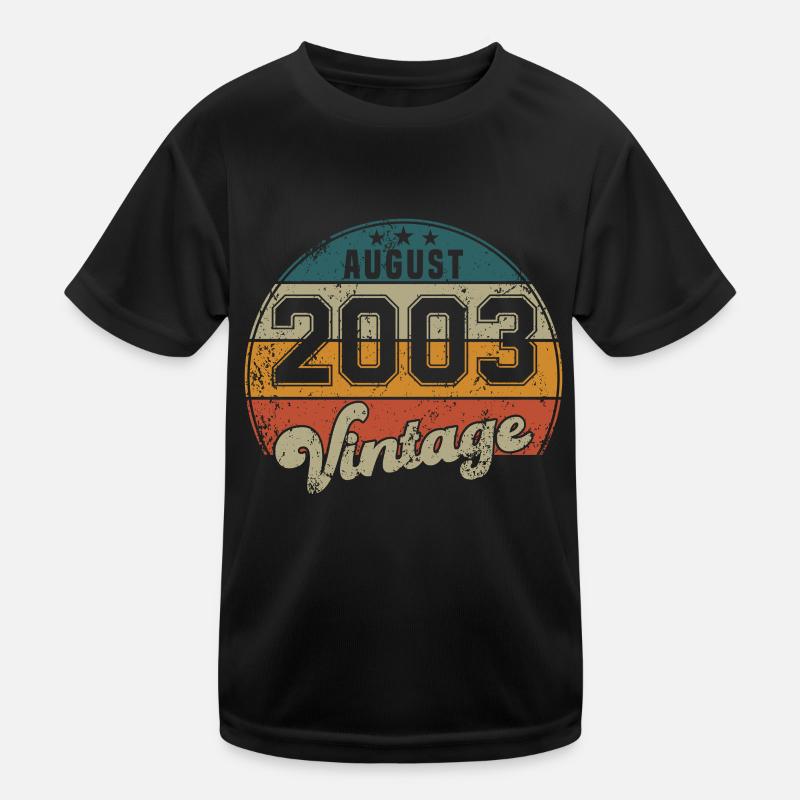 Vintage Geburtstag - August 2003 - Geschenkidee Kinder Funktions-T-Shirt