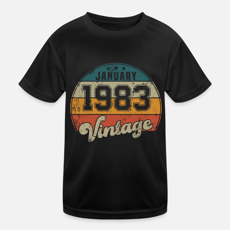 Anniversaire Vintage - Janvier 1983 - Idée cadeau T-shirt sport Enfant