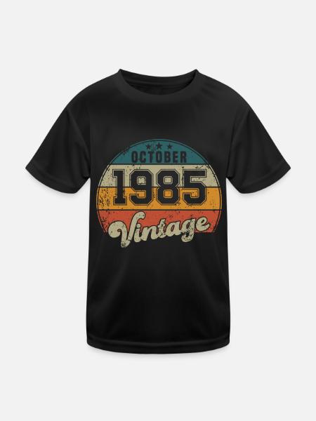 Vintage Geburtstag - Oktober 1985 - Geschenkidee - Kinder Funktions-T-Shirt - Schwarz - Vorne