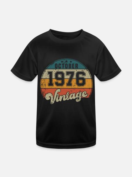 Vintage Geburtstag - Oktober 1976 - Geschenkidee - Kinder Funktions-T-Shirt - Schwarz - Vorne