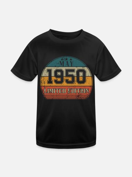 Anniversaire - Edition Limitée Mai 1950 - T-shirt sport Enfant - noir - Devant