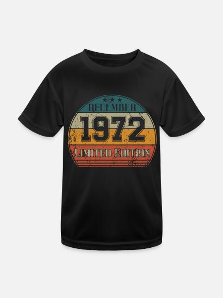 Geburtstag - Limited Edition Dezember 1972 - Kinder Funktions-T-Shirt - Schwarz