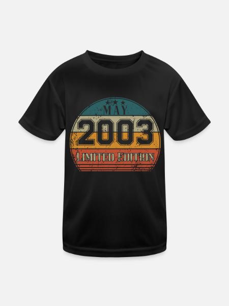 Anniversaire - Edition Limitée Mai 2003 - T-shirt sport Enfant - noir - Devant
