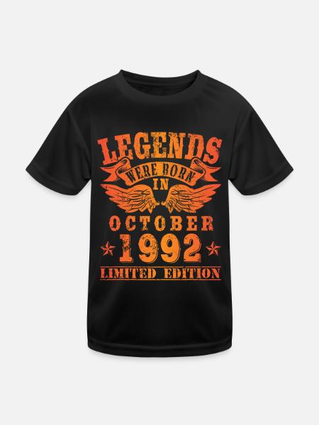 Legends sont nés en Octobre 1992 Anniversaire - T-shirt sport Enfant - noir - Devant