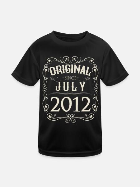 Millésime - Original depuis juillet 2012 Anniversaire - T-shirt sport Enfant - noir - Devant