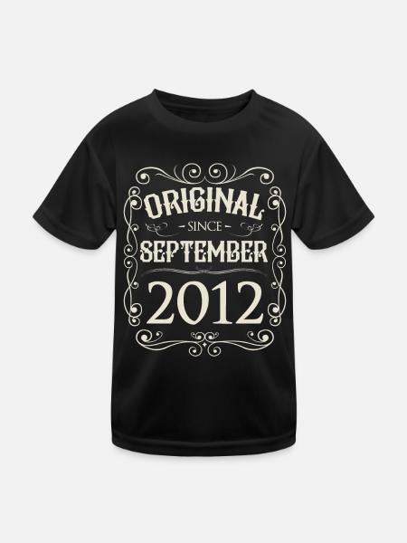Millésime - Original depuis septembre 2012 Anniversaire - T-shirt sport Enfant - noir - Devant