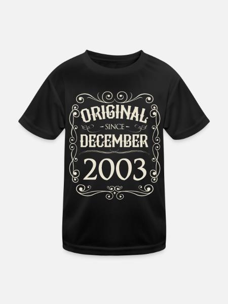 Vintage - Original since December 2003 Birthday - Kids Functional T-Shirt - black - Front