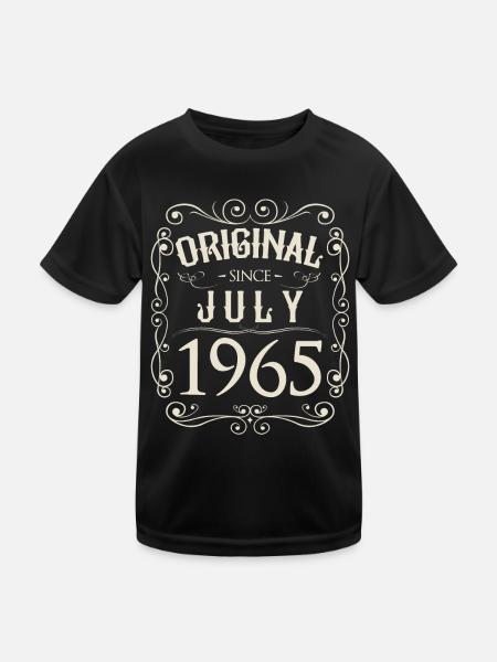 Vintage - Original since Juli 1965 Geburtstag - Kinder Funktions-T-Shirt - Schwarz - Vorne