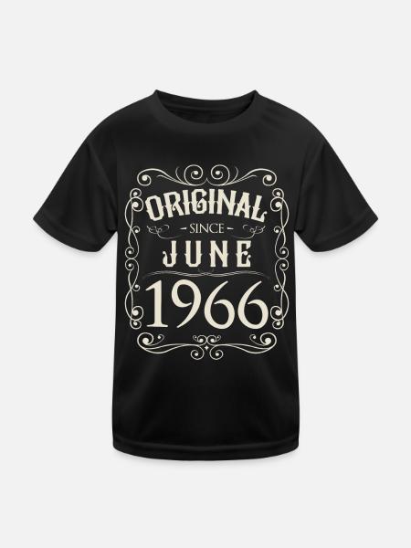 Vintage - Original since Juni 1966 Geburtstag - Kinder Funktions-T-Shirt - Schwarz - Vorne