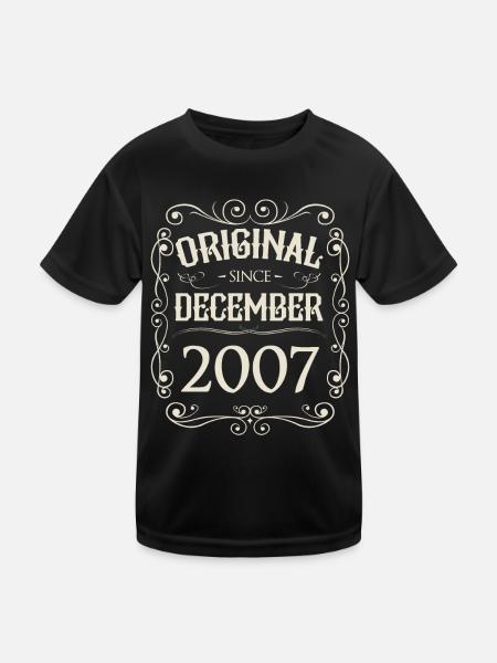Vintage - Original depuis l'anniversaire de décembre 2007 - T-shirt sport Enfant - noir - Devant