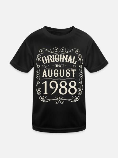 Vintage - Original since August 1988 Birthday - Kids Functional T-Shirt - black - Front