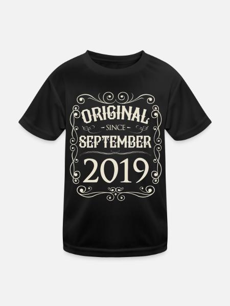 Vintage - Original since September 2019 Birthday - Kids Functional T-Shirt - black - Front