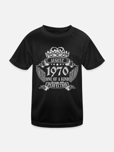One of a Kind August 1970 Birthday - Kids Functional T-Shirt - black - Front