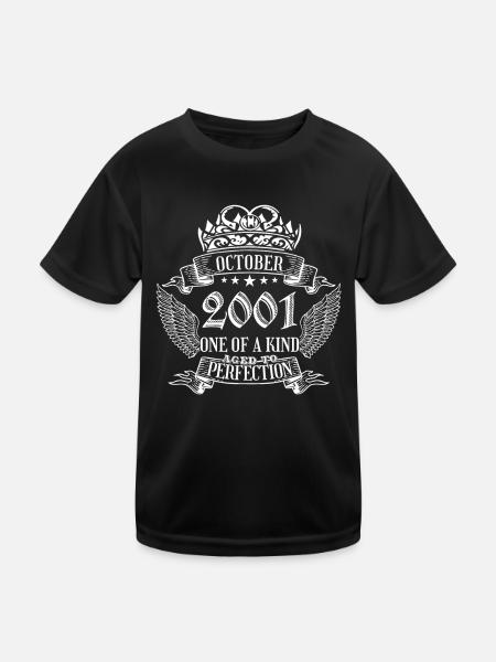 One of a Kind October 2001 Birthday - Kids Functional T-Shirt - black - Front