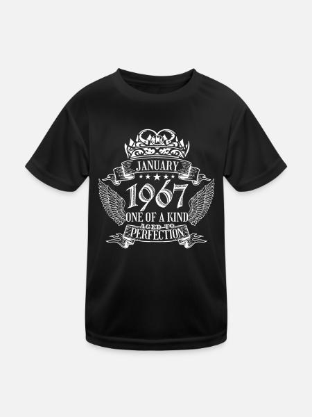 Unique en son genre janvier 1967 anniversaire - T-shirt sport Enfant - noir - Devant