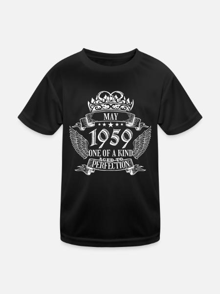 One of a Kind May 1959 Birthday - Kids Functional T-Shirt - black - Front