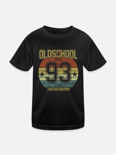 June 1993 - Geburtstag im Juni Oldschool - Kinder Funktions-T-Shirt - Schwarz - Vorne
