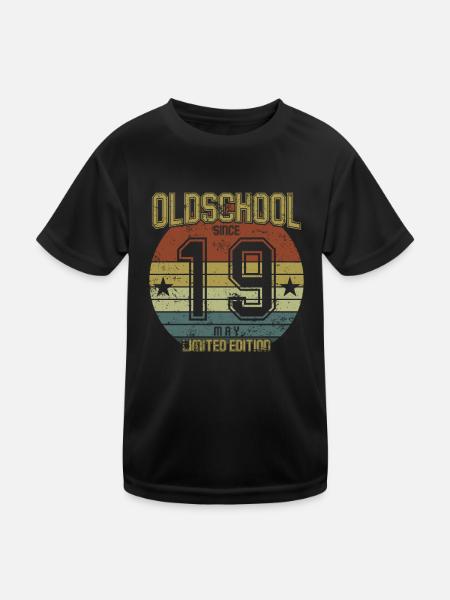 May 2019 - Birthday in May Oldschool - Kids Functional T-Shirt - black - Front