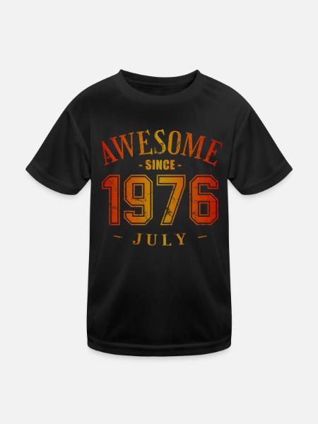 July 1976 - Geburtstag im Juli Awesome - Kinder Funktions-T-Shirt - Schwarz - Vorne