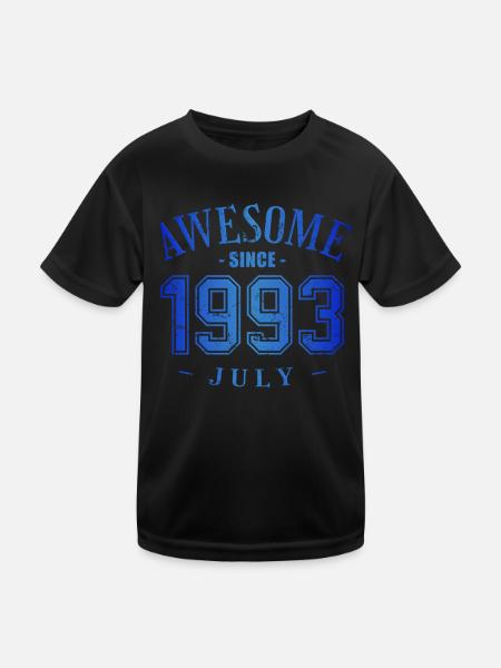 July 1993 - Geburtstag im Juli Awesome - Kinder Funktions-T-Shirt - Schwarz - Vorne