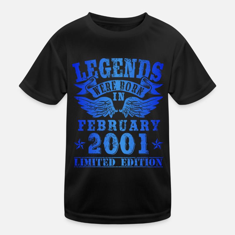 Legends est né en février 2001 Anniversaire T-shirt sport Enfant