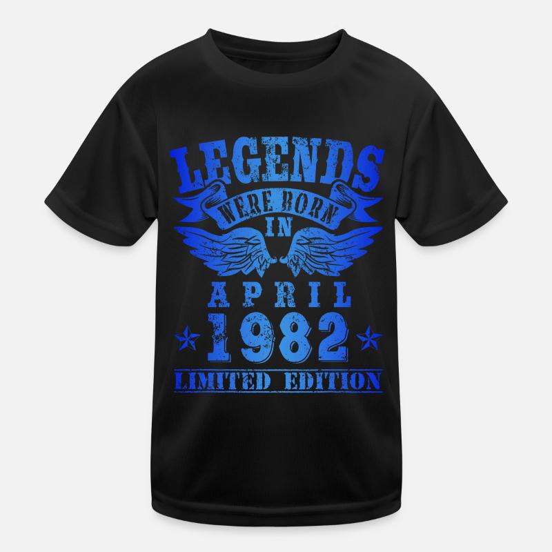 Legends were born in April 1982 Geburtstag Kinder Funktions-T-Shirt
