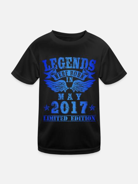 Les légendes sont nées en mai 2017 Anniversaire - T-shirt sport Enfant - noir - Devant