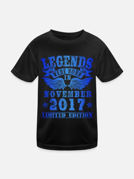 Les légendes sont nées en novembre 2017 Anniversaire - T-shirt sport Enfant - noir - Devant