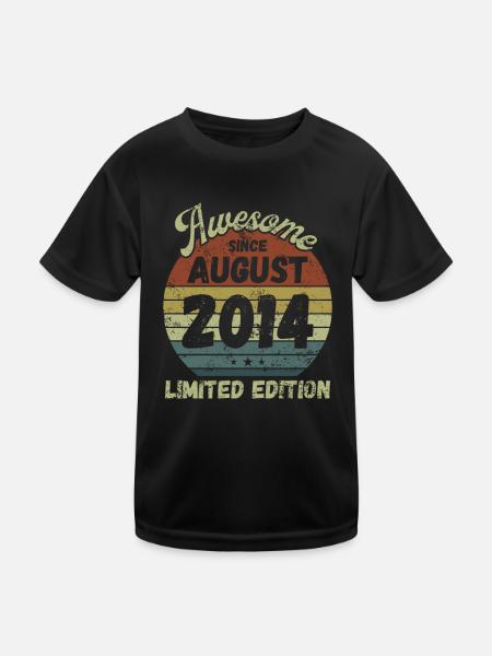 Awesome since August 2014 - Geburtstag - Kinder Funktions-T-Shirt - Schwarz - Vorne