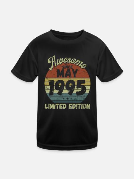 Awesome since May 1995 - Geburtstag - Kinder Funktions-T-Shirt - Schwarz - Vorne