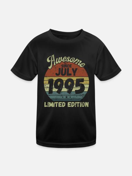 Awesome since July 1995 - Geburtstag - Kinder Funktions-T-Shirt - Schwarz - Vorne