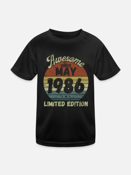 Awesome since May 1986 - Geburtstag - Kinder Funktions-T-Shirt - Schwarz - Vorne