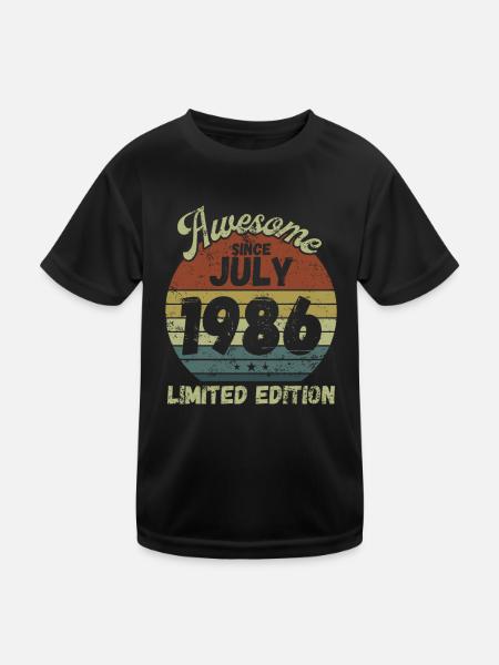 Awesome since July 1986 - Geburtstag - Kinder Funktions-T-Shirt - Schwarz - Vorne