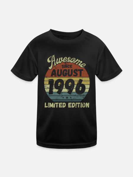 Awesome since August 1996 - Geburtstag - Kinder Funktions-T-Shirt - Schwarz - Vorne