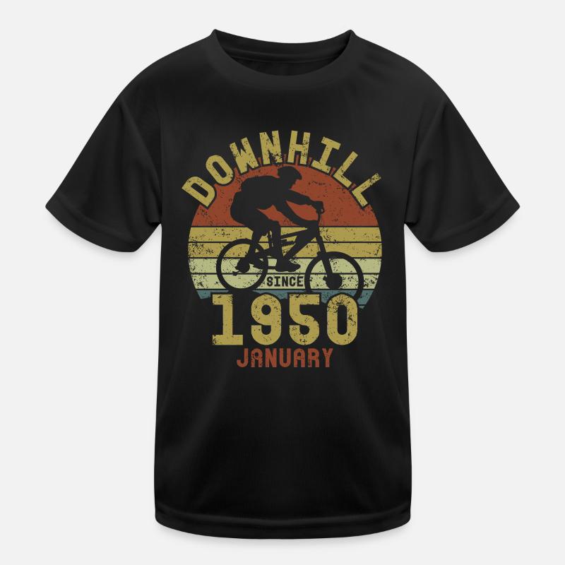 Anniversaire Vélo de descente Janvier 1950 T-shirt sport Enfant