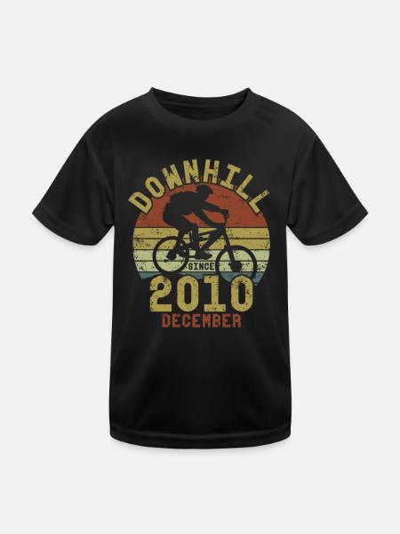 Birthday Downhill Bike Bike December 2010 - Kids Functional T-Shirt - black - Front