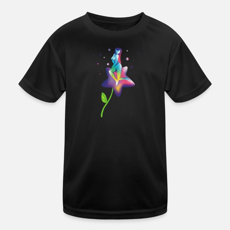Regenbogenstern-Blüte Kinder Funktions-T-Shirt